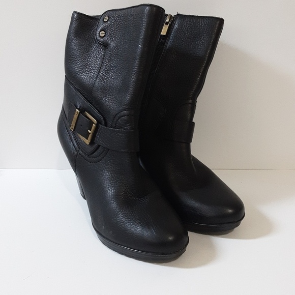 I.N.C. International Concepts Women Clarks indigo ankle booties women 9M healed black leather festival rodeo casual